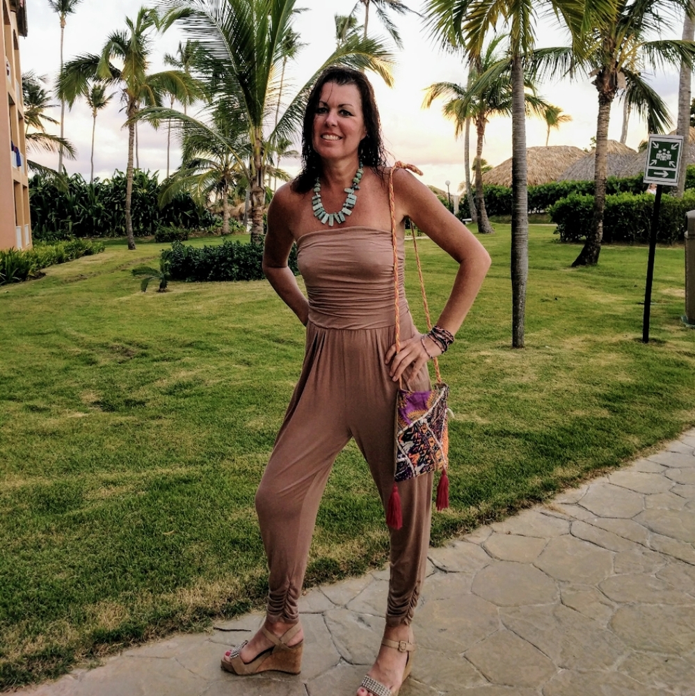 ACD Strapless Jogger Jumpsuit Romper Women's S New